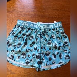 Under Armour Girl’s Blue and Black Leopard Print Shorts